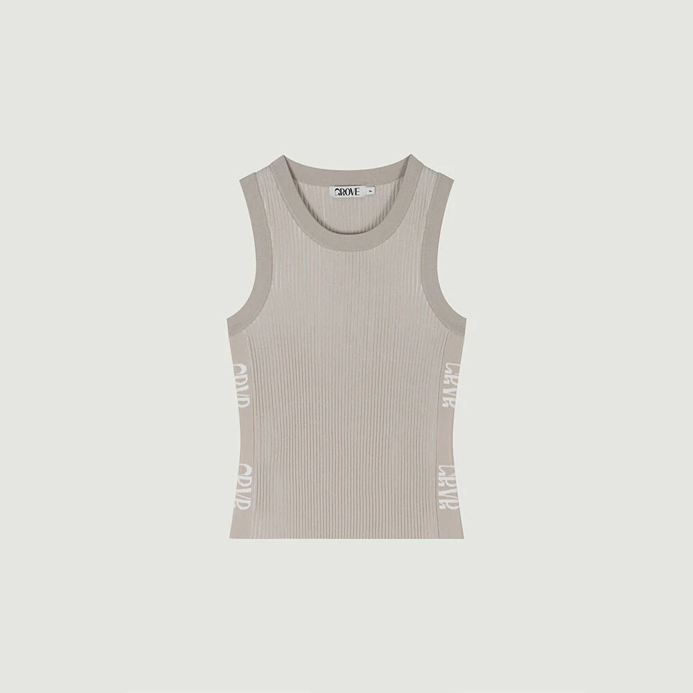 REMI RIB SLEEVELESS KNIT (BEIGE)