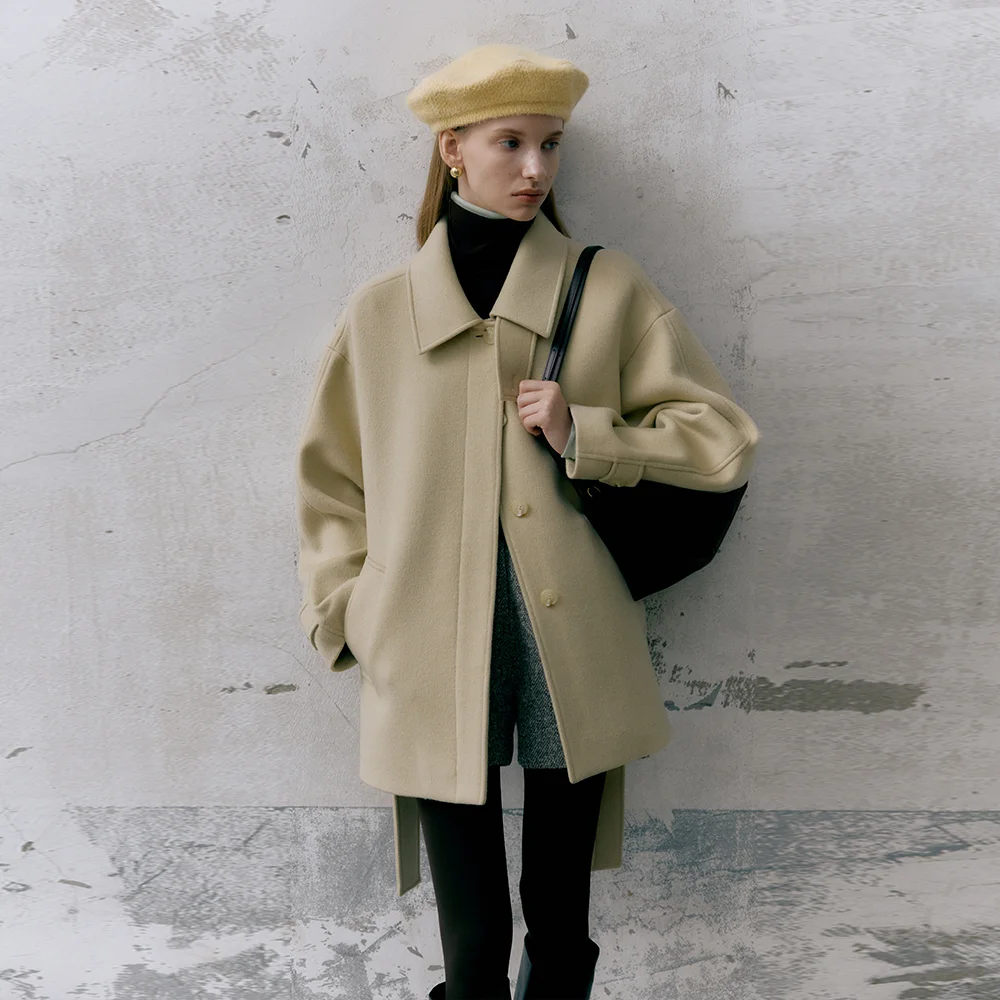 WOOL HALF COAT (butter beige)