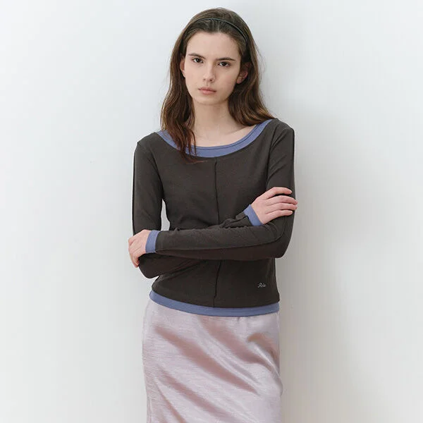 DOUBLE LAYERED LONG SLEEVE CH+BL