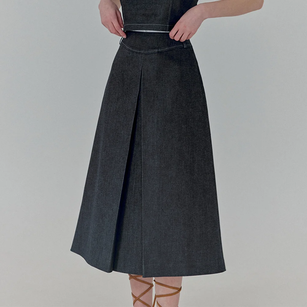 Wave A Line Skirt Long(2color)