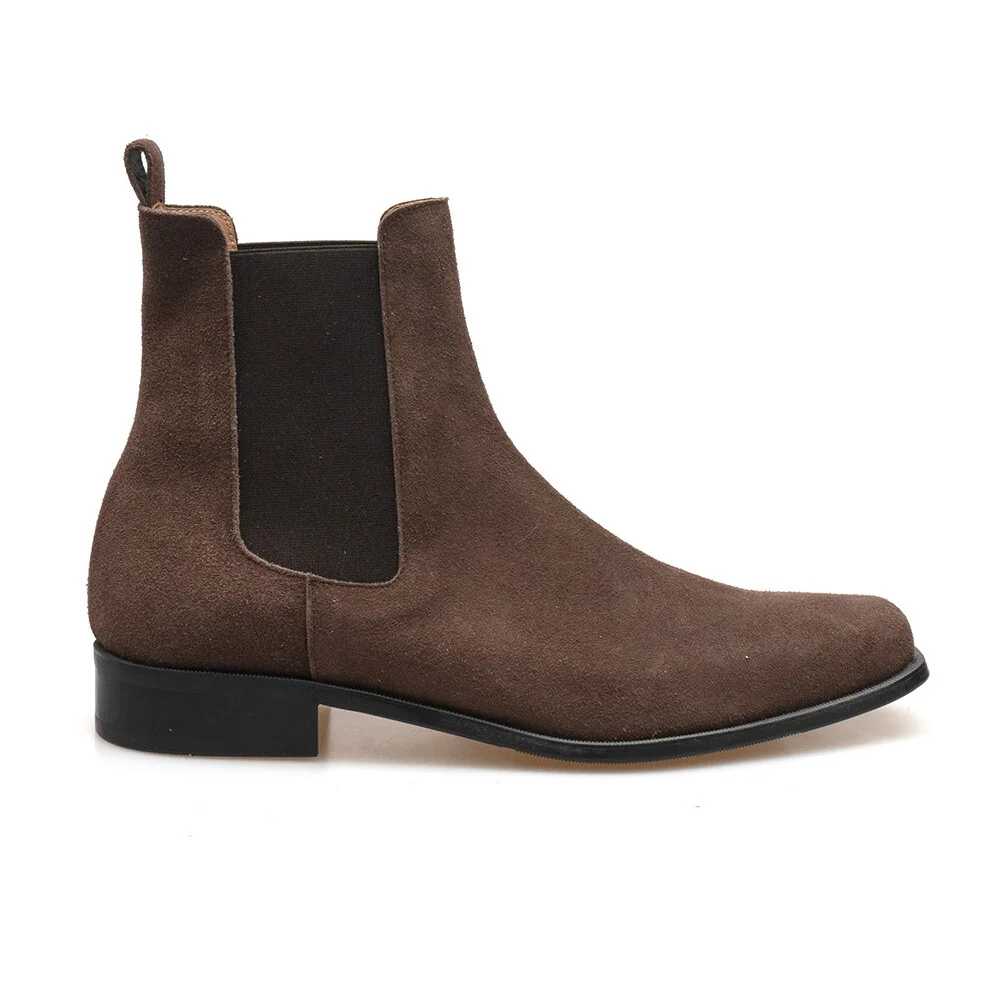 ALC080 Eseuteuro 方頭 切爾西靴 靴子_d.brown suede