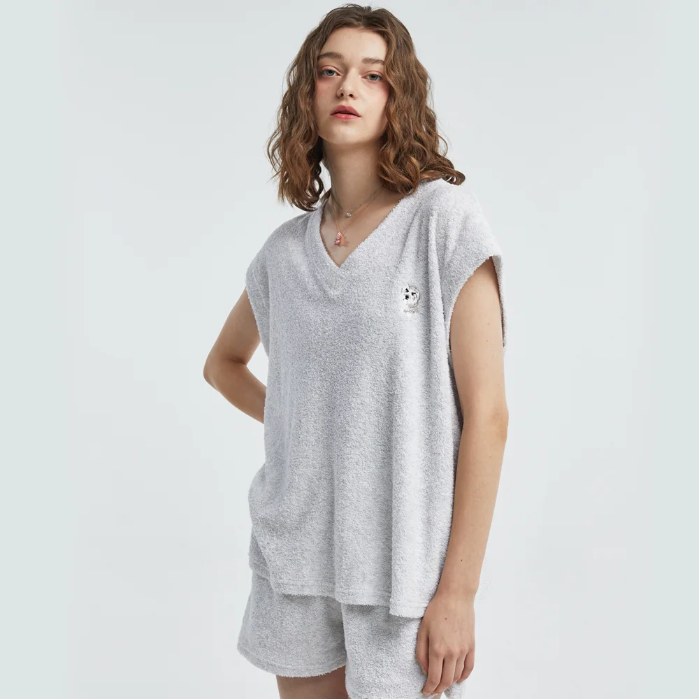 Towel V Neck Sleeveless Shirt