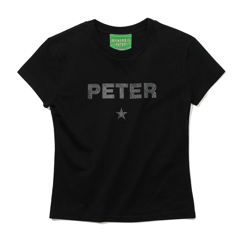 (W) PETER STAR T-SHIRT - BLACK