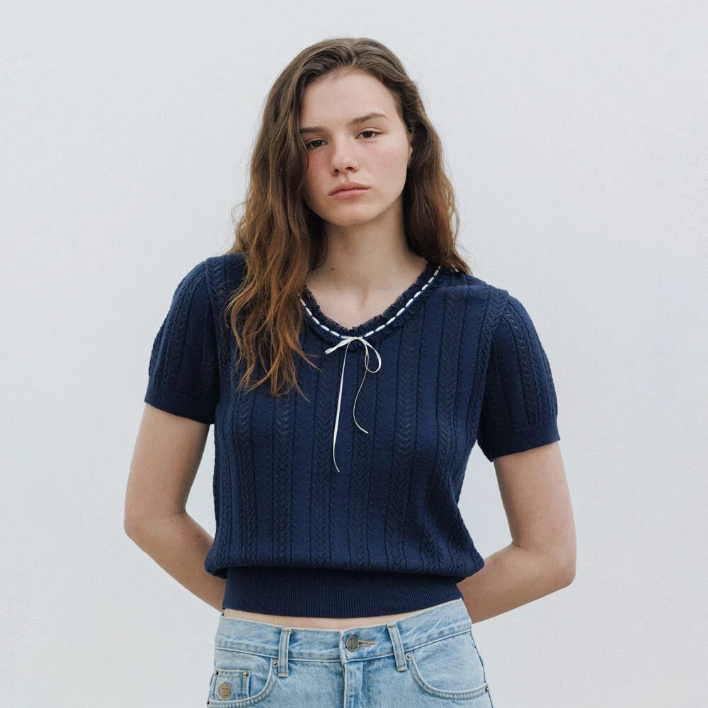 Margaret Ribbon Knit (Navy)