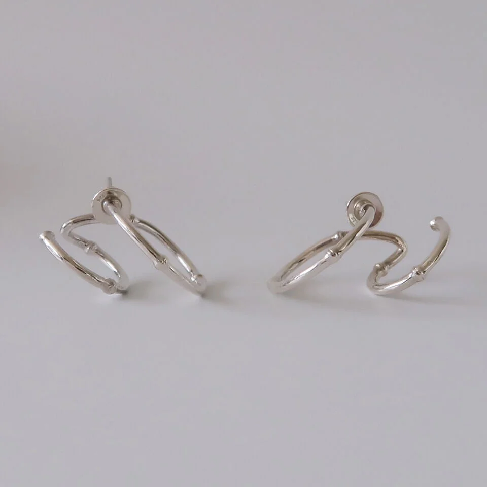 BAMBOO DOUBLE HOOP EARRINGS