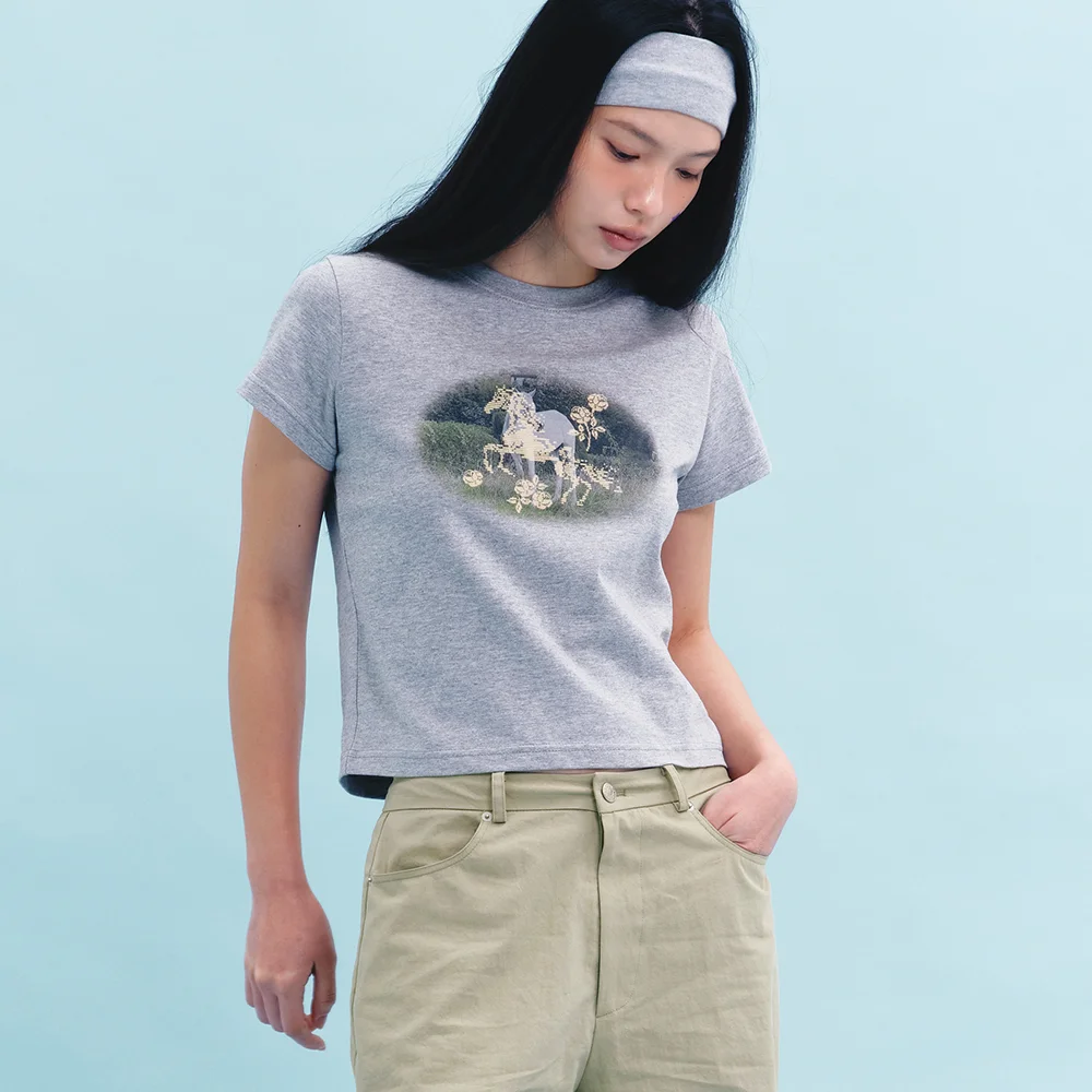 ROSE PONY T-SHIRT (MELANGE)