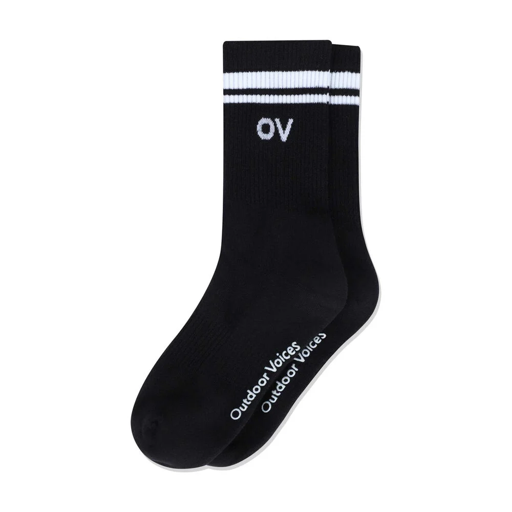 STRIPE MIDDLE SOCKS (BLACK)