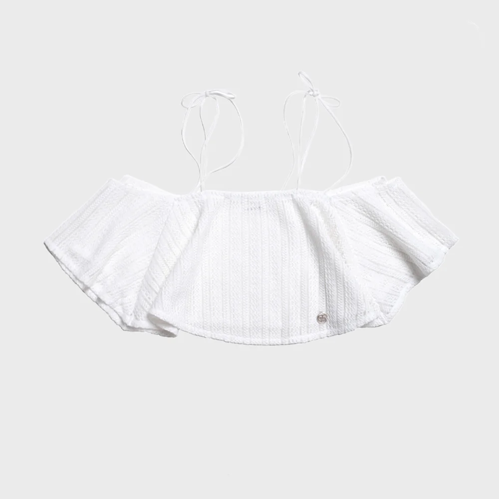 Sunset Cozy Off Shoulder Top - White