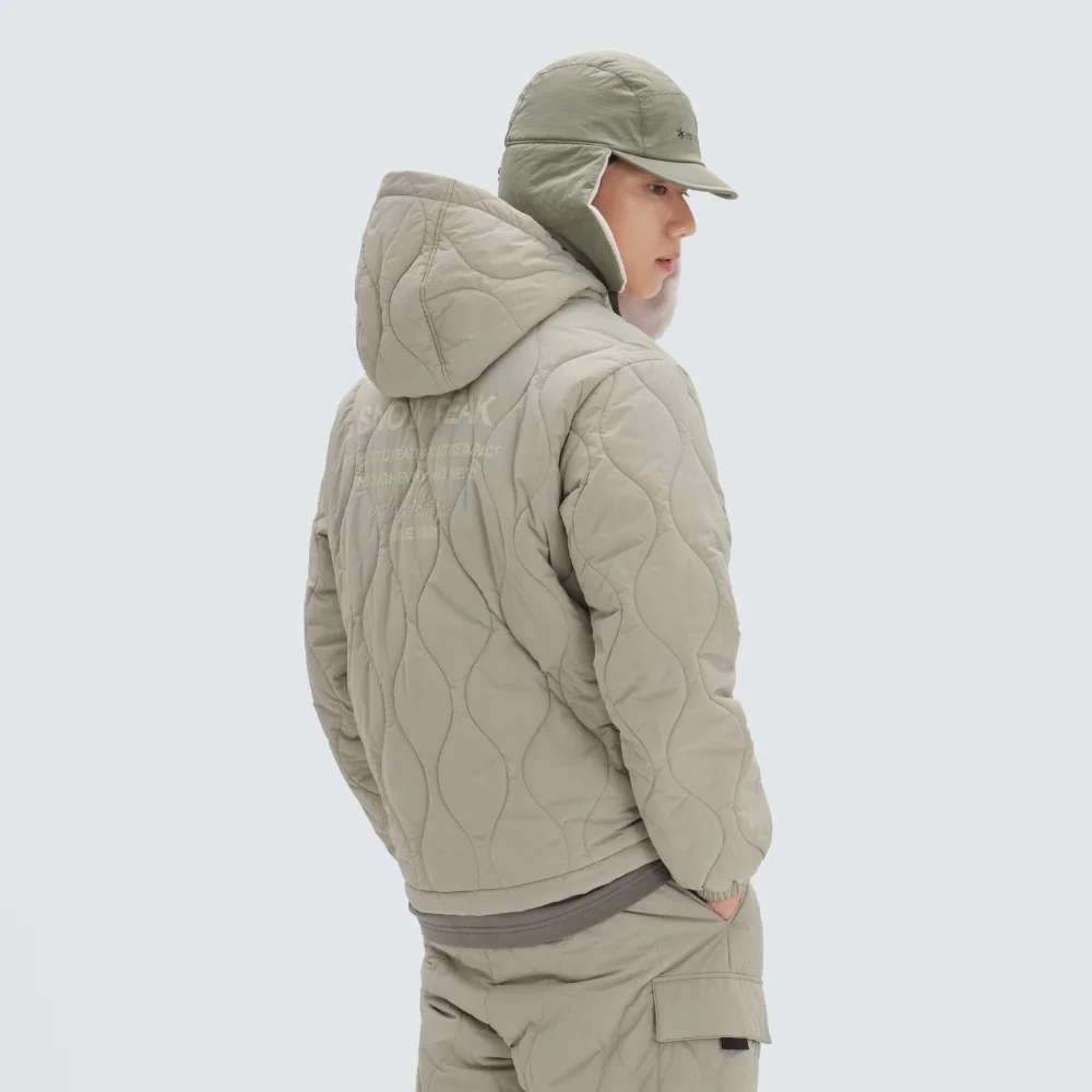 環保再生 絎縫 連帽衫 風褸 Beige Gray (S24WUFPJ04)
