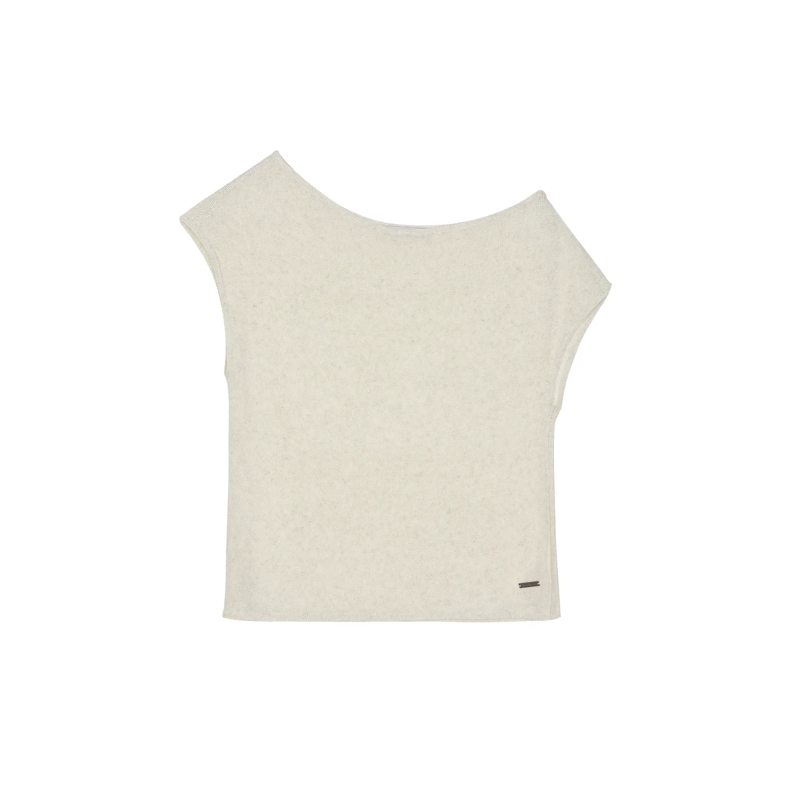 TEXTURED BOAT NECK KNIT TOP_OATMEAL