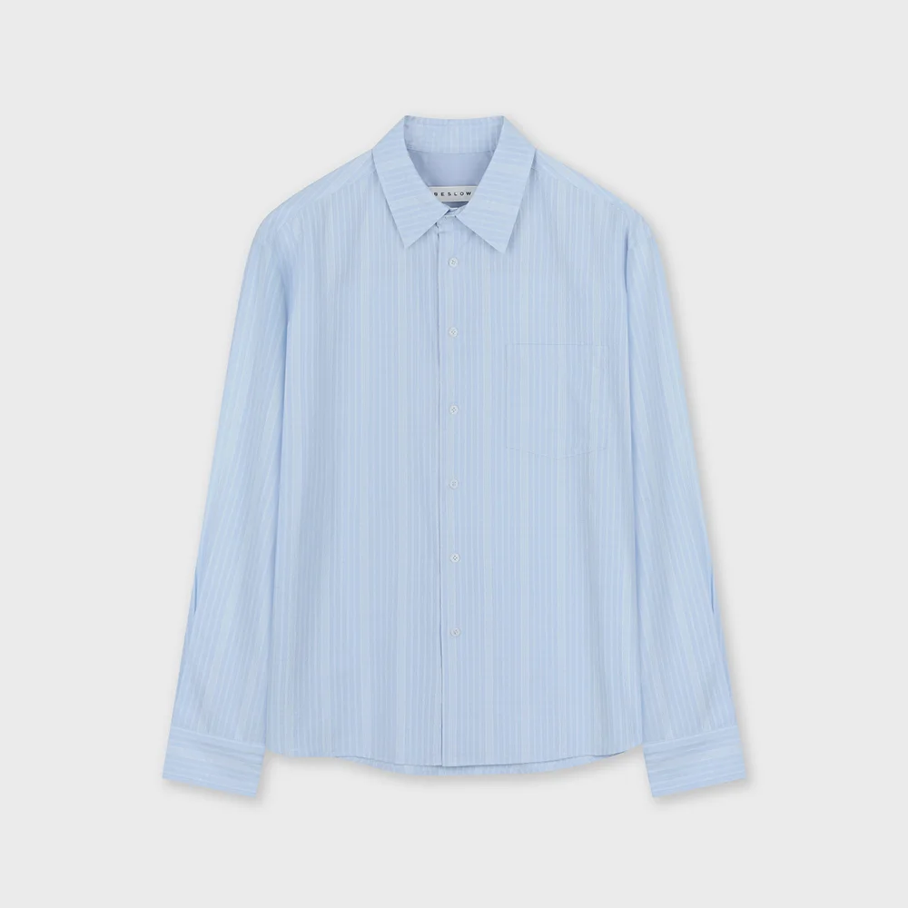 RELAXED CHECK SHIRT SKY