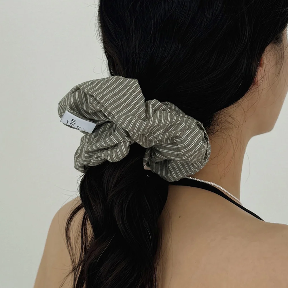 Wide Stripe Shirt Scrunchie