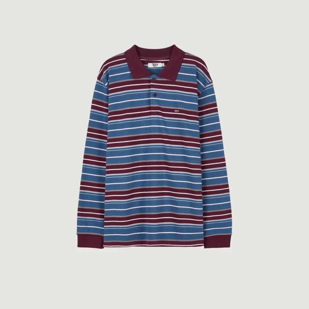 26FW CARELL STRIPE LS PIQUE SHIRT (BURGUNDY)