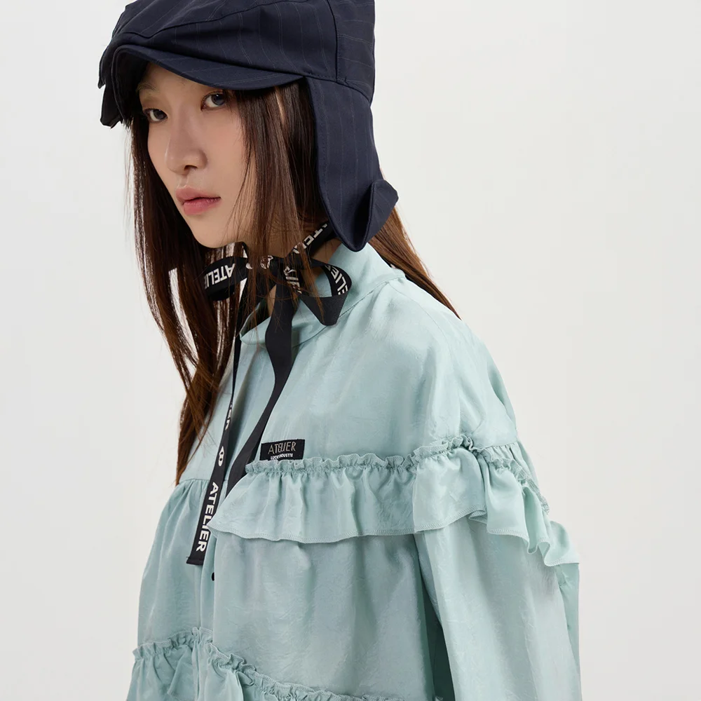 Frill Point Half-Neck Blouse (mint) LFSAM26830MIX