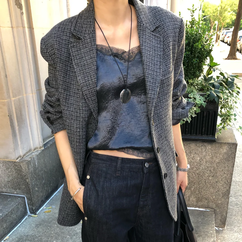 BACK SLIT BUTTON JACKET (CHARCOAL)