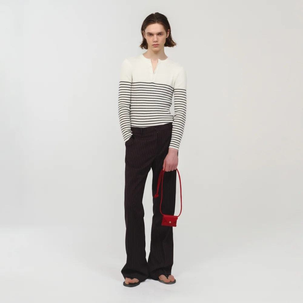 UNISEX, Stripe Flare Pants / Black