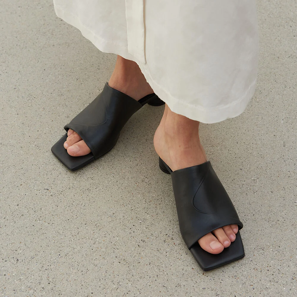 Ari Sandals Leather Black 3cm