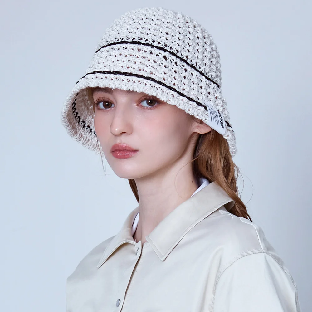 LINE MINIMAL IVORY BUCKET HAT
