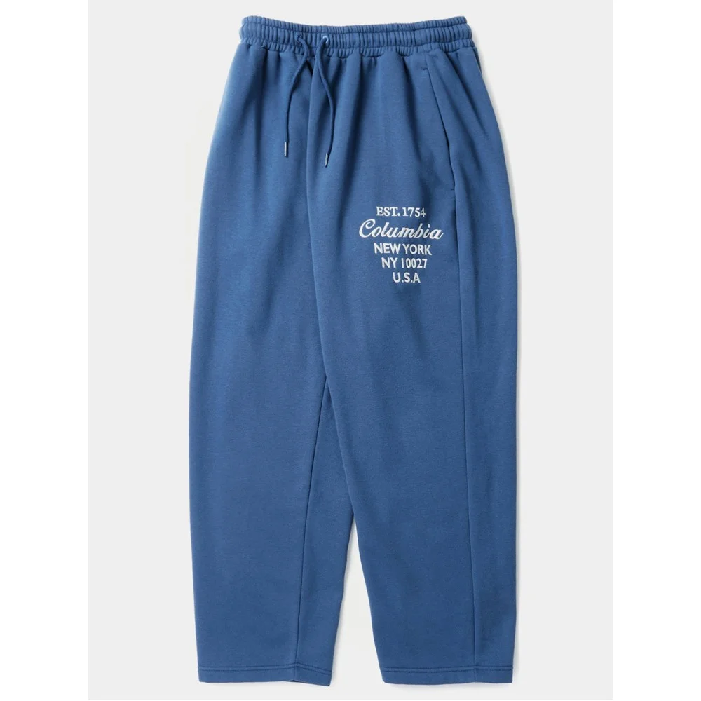 CU BIG SCRIPT FLEECE WIDE SEATPANTS 法國藍