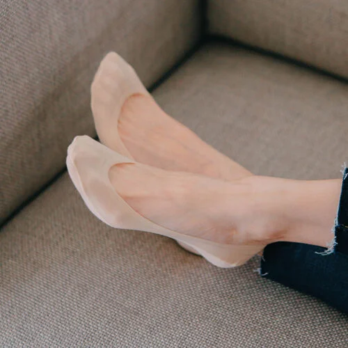 無縫 裸色鞋頭 百搭 矽膠 女裝 Fake Socks 船型襪_Toto