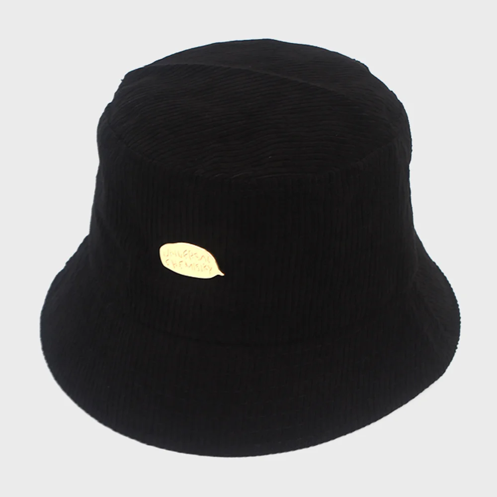 Corduroy Bubble Black Bucket Hat 漁夫帽