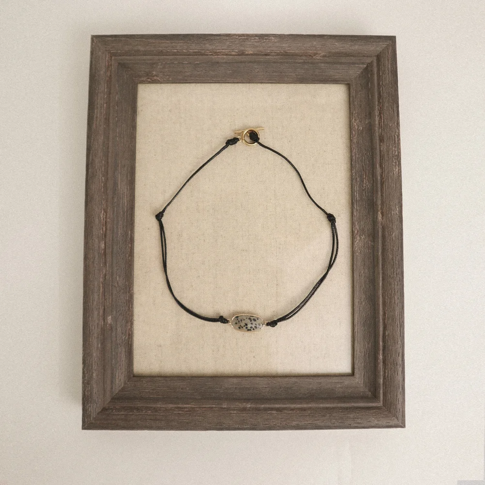 Origin stone choker 18k necklace_dalmatian