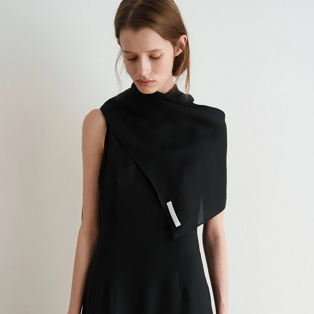 SERENE VISCOSE SCARF_BLACK