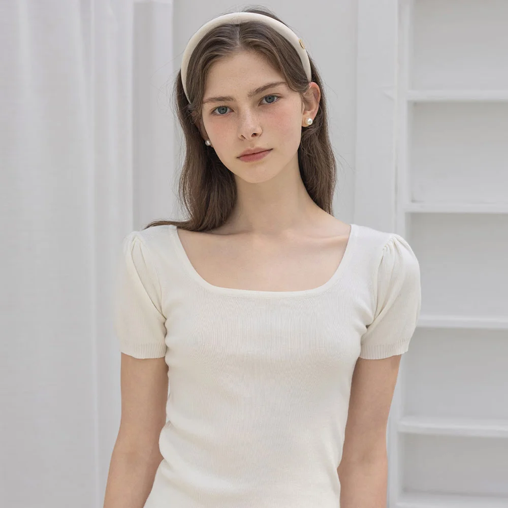Lautre Logo Satin Hair Band Ivory