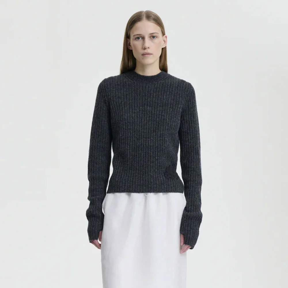 (W) BLAS PULLOVER NORDIC RIB (DARK GREY)