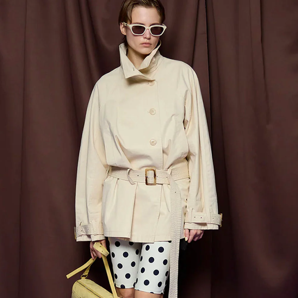 (W) SHORT TRENCH COAT (IVR)