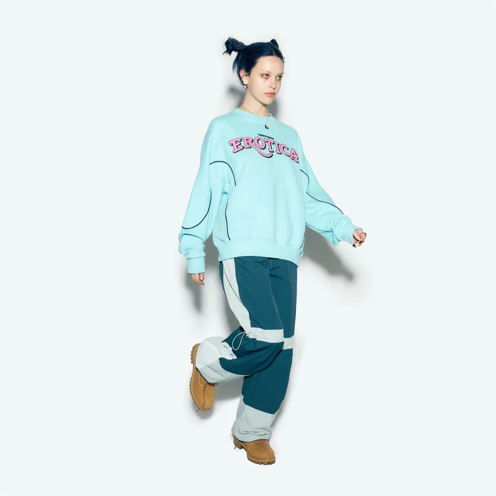 COLOR BLOCK NYLON TRACK PANTS MINT