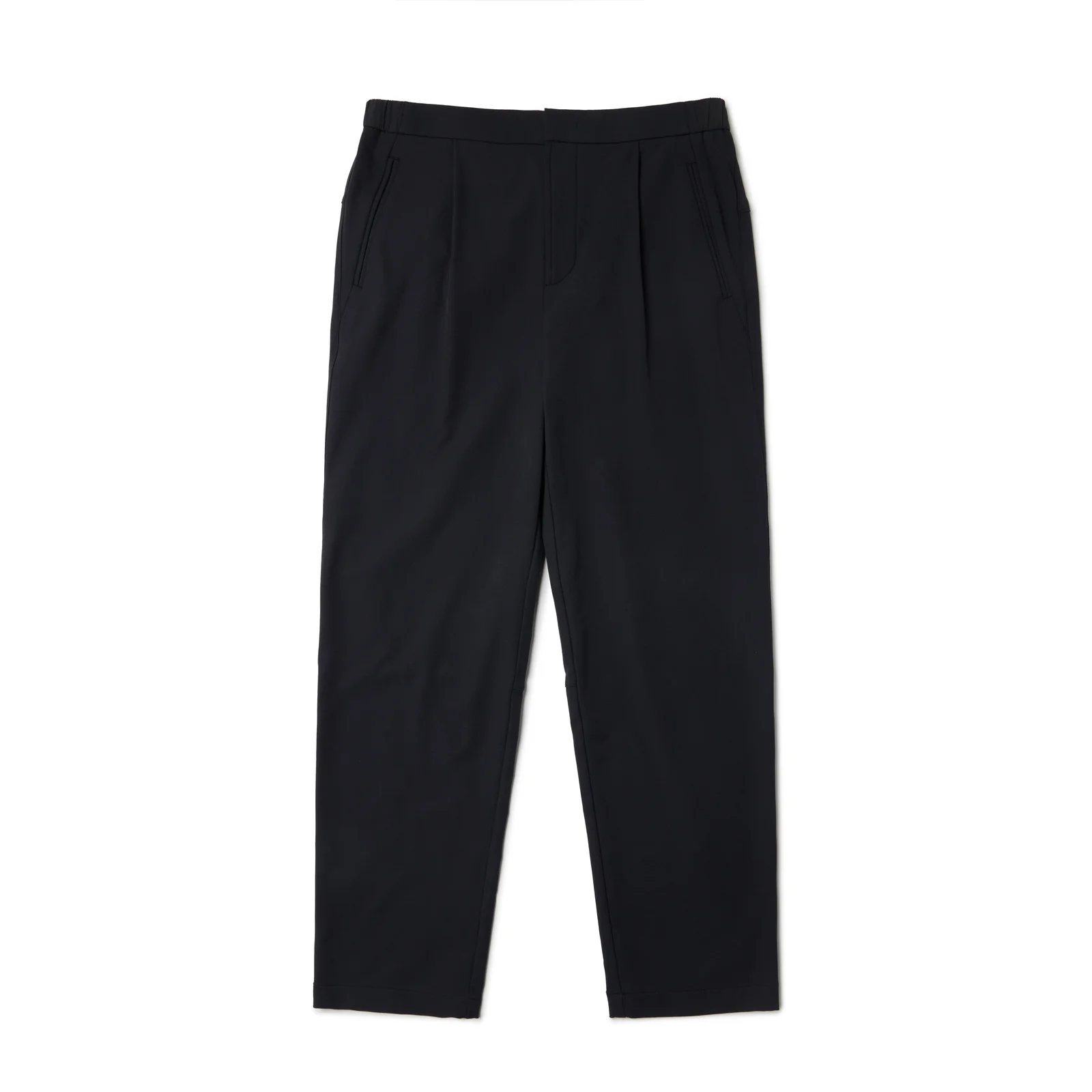 STRETCH ONE TUCK TROUSERS - BLACK (P233MPT112)