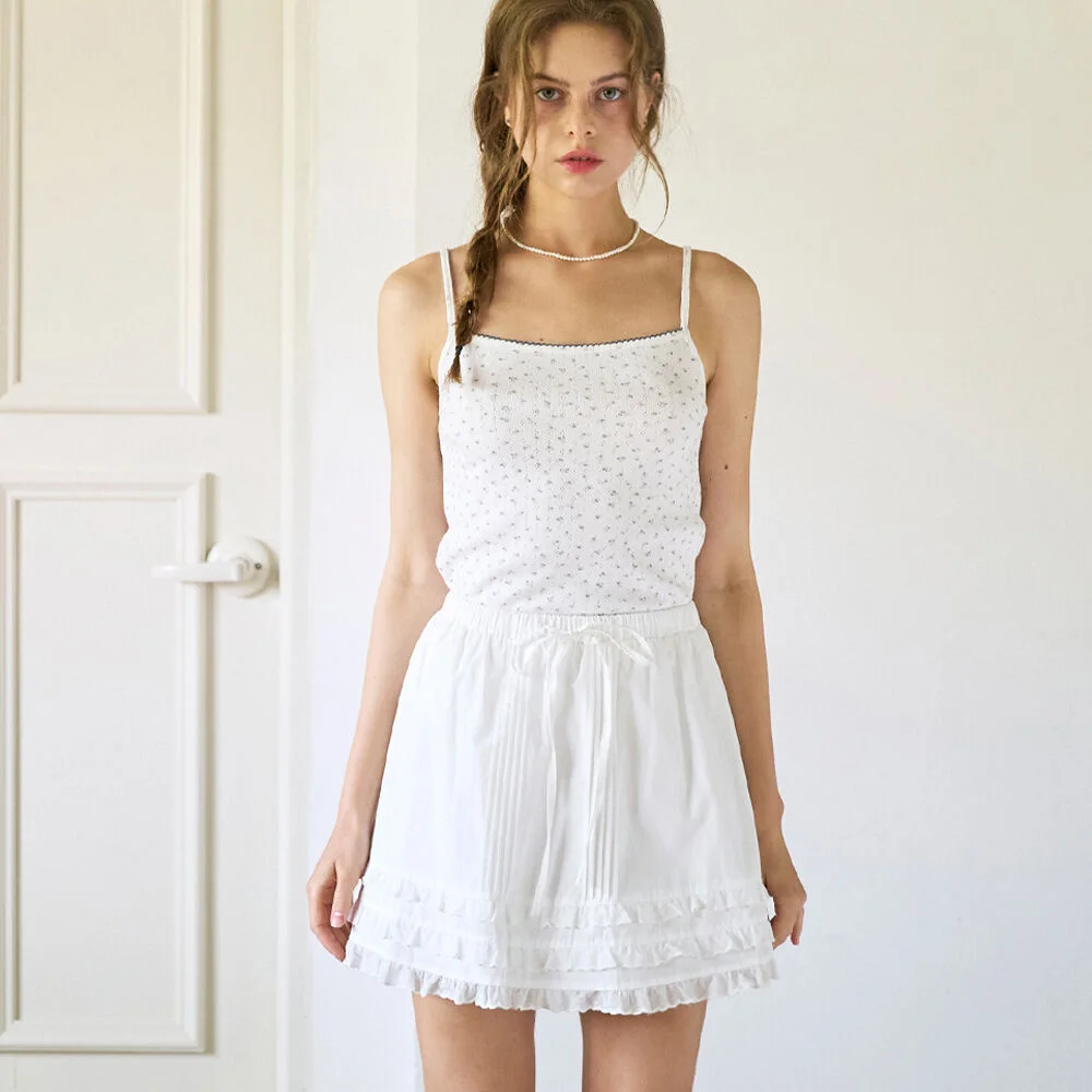 Floral lace sleeveless top - Ivory