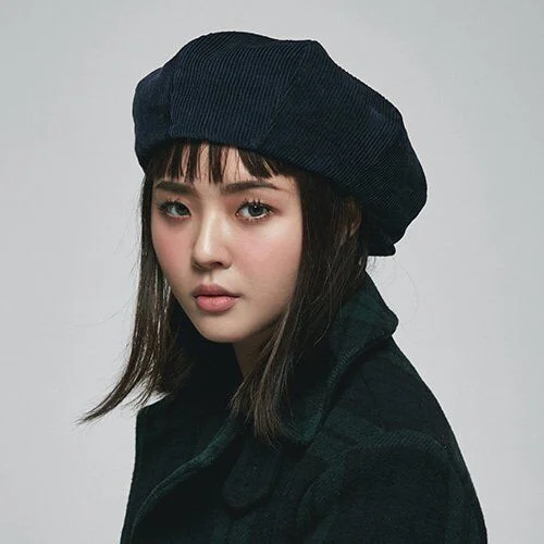 needle cord big apple hat - navy