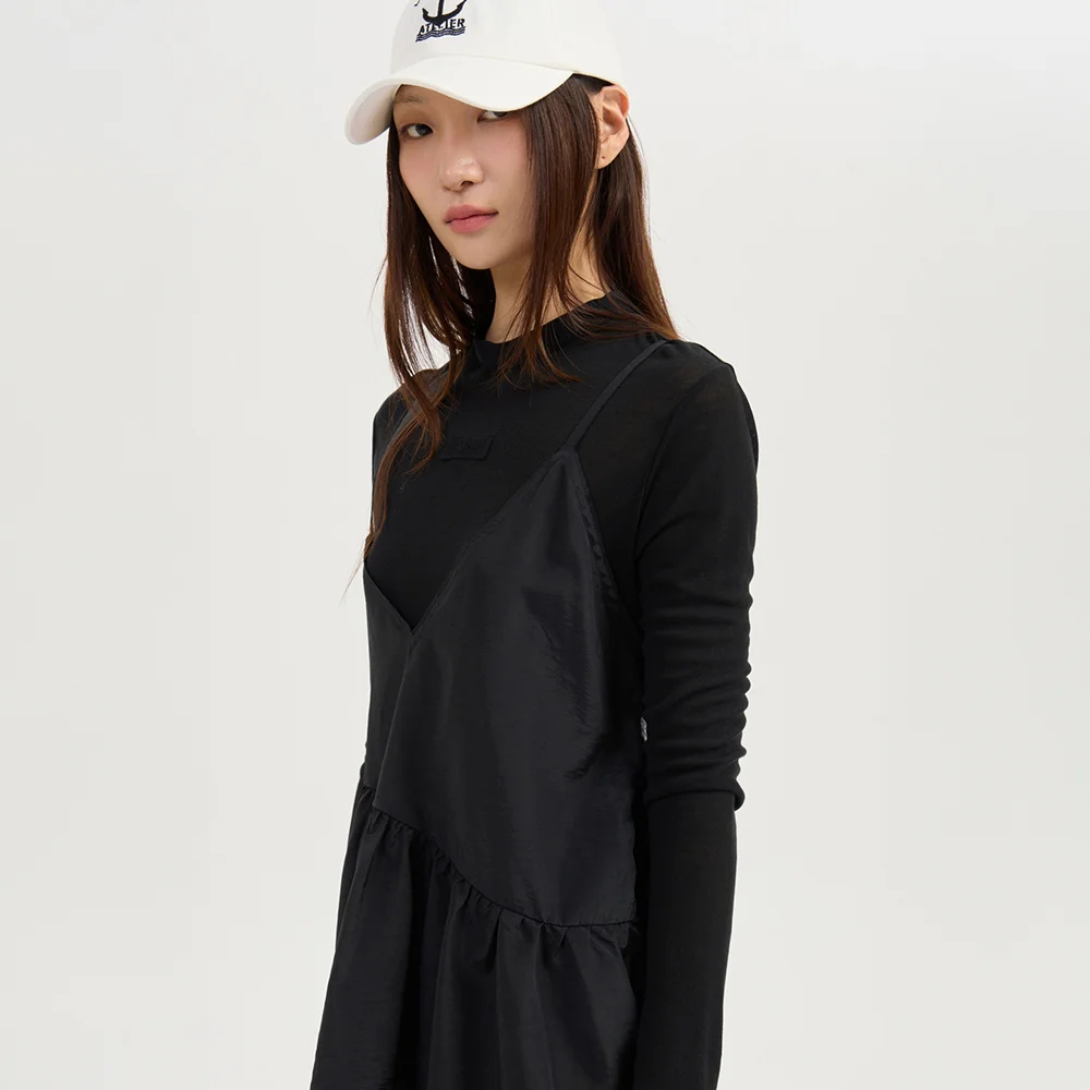 Bustier Long-Sleeve T-shirts (black) LFTAM26800BKX