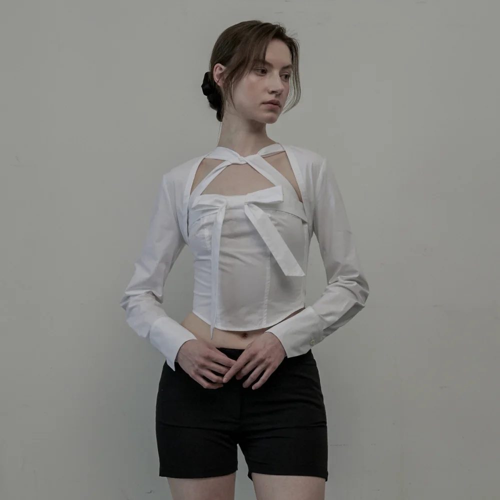 Joanne Shirt Cardigan - White