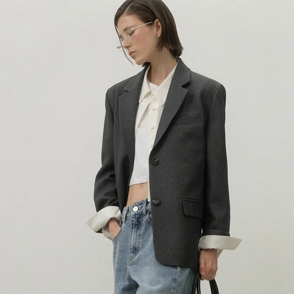 ESSENTIAL SOLID SET-UP JACKET(JK-2968)