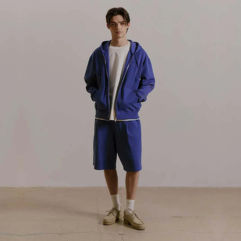 DIAGONAL JACQUARD HOOD FULL ZIP - BLUE (P251UFT460)