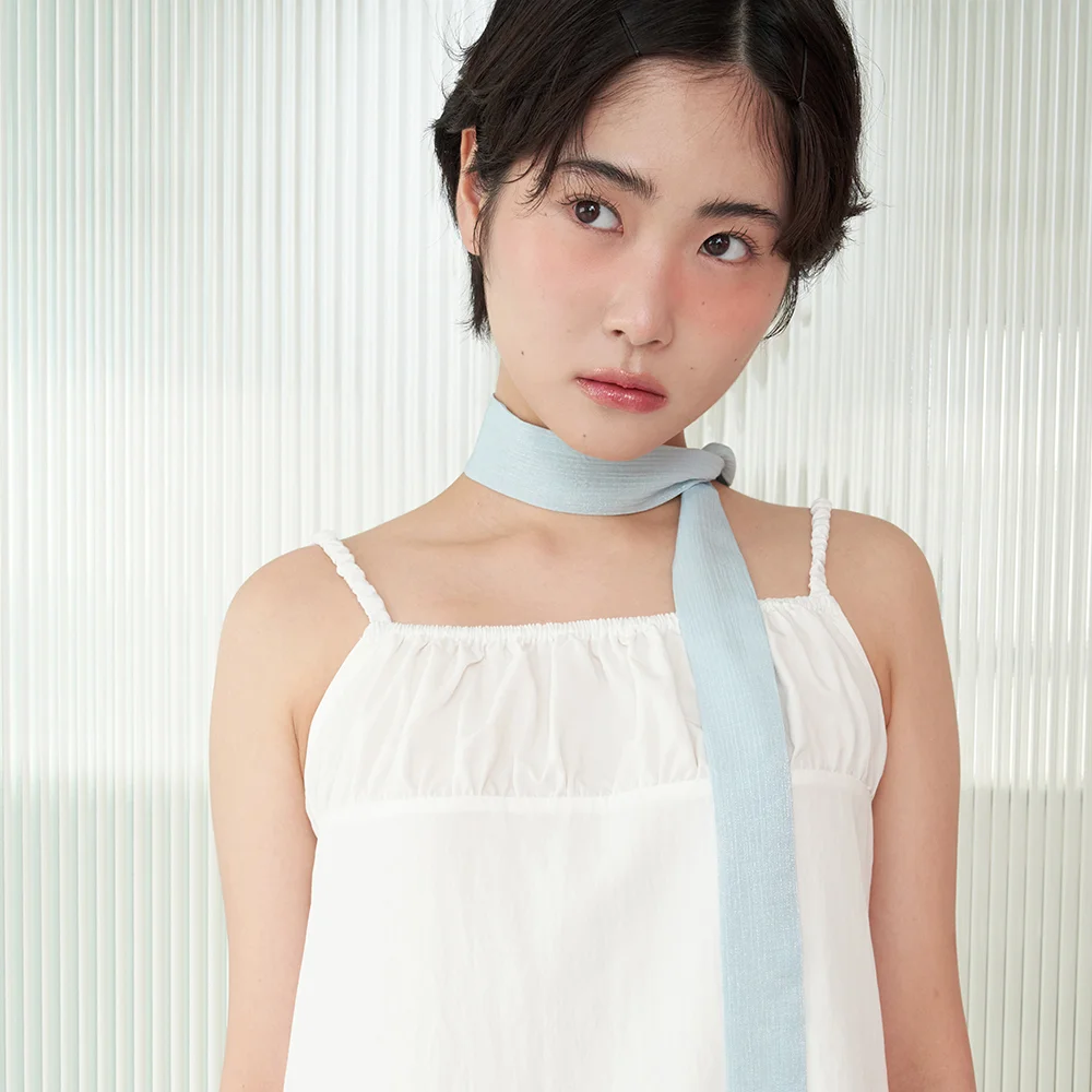 shine long scarf - sky blue