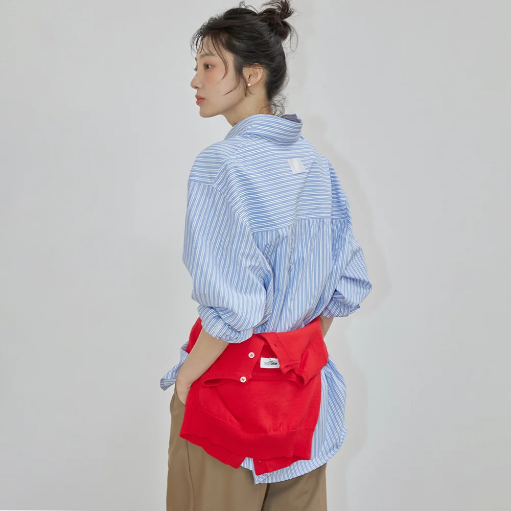 OVERSIZED STRIPE SHIRTS BLUE