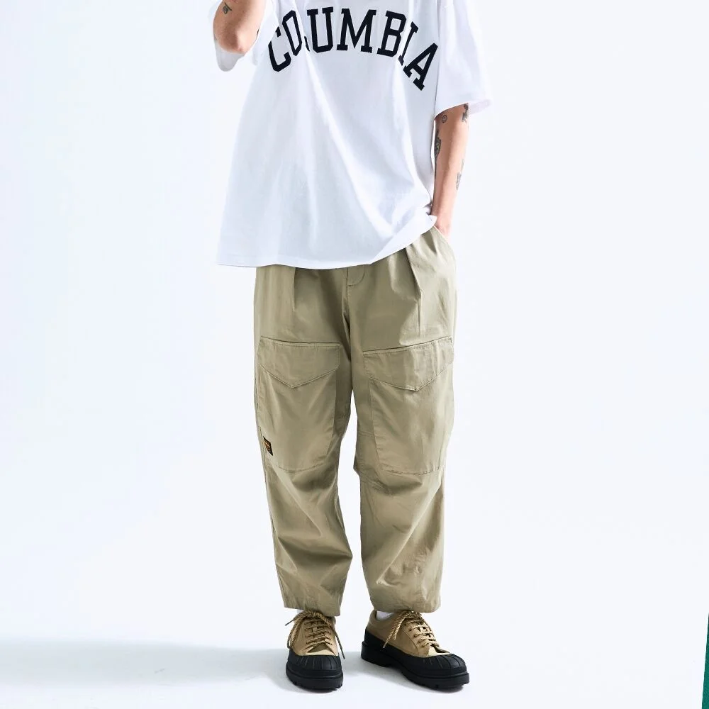 MIL-LABEL POCKET WIDE FIT BALLOON PANTS 經典米色