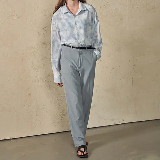 COLOR WIDE SLACKS_BLUE GREY