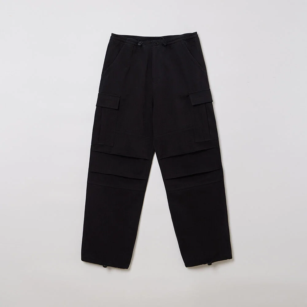 WOMAN PARACHUTE COTTON PANTS BLACK