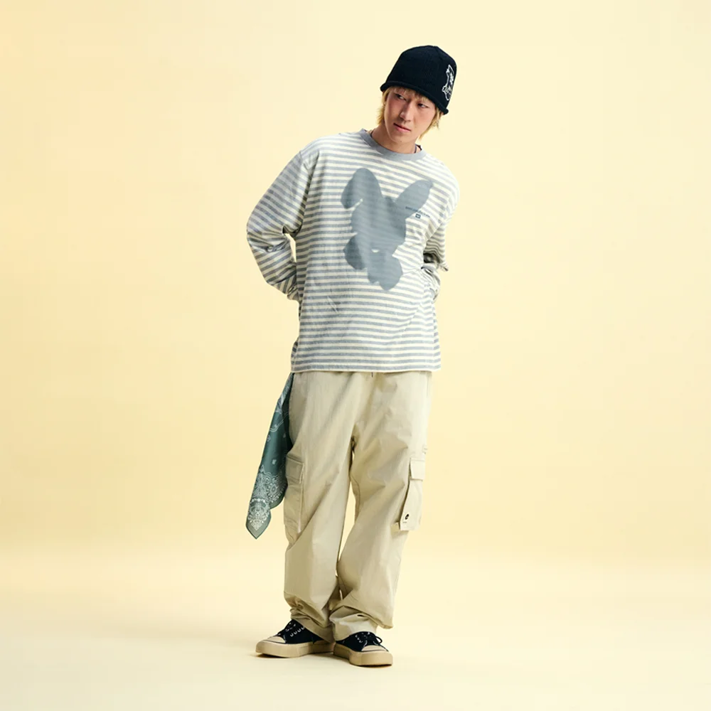 GHOST NIBBLE STRIPED L/S (MELANGE)