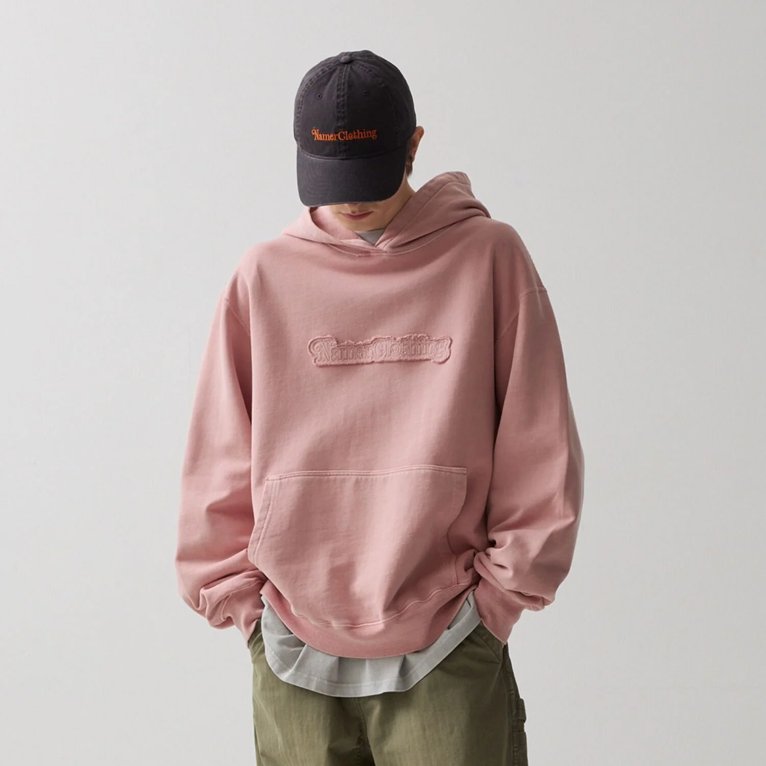 DYED BASIC LOGO HODDIE PINK