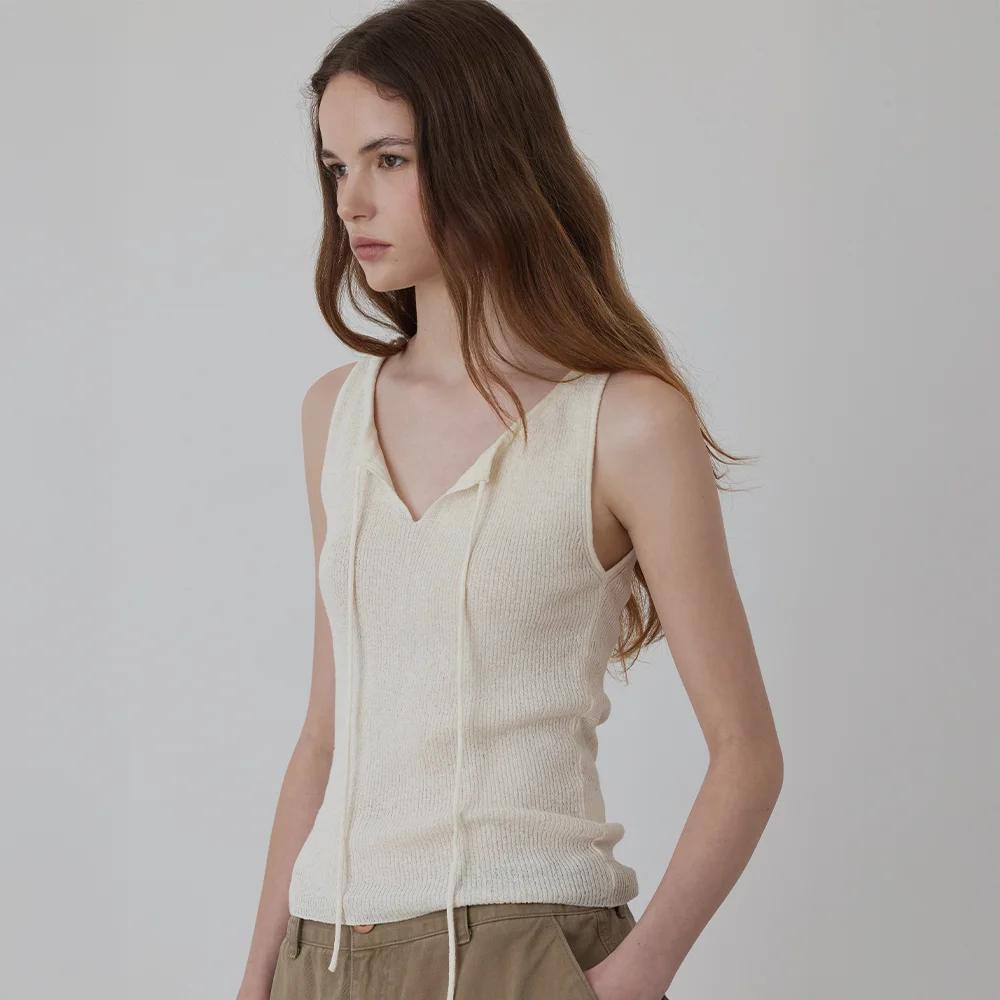 Essential String-Tie Sleeveless Knit