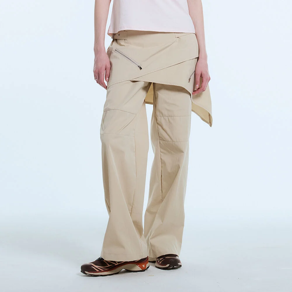 L11 WRAP SKIRT PANTS(BEIGE)