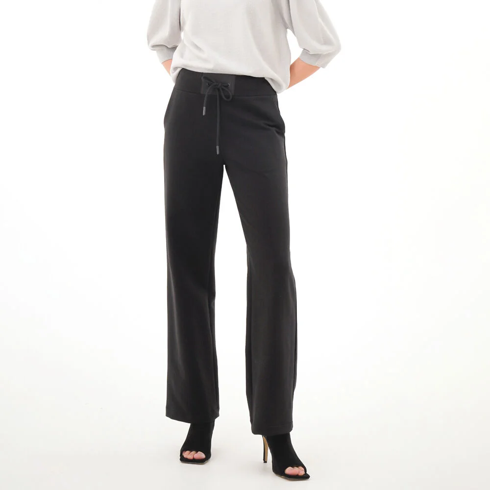Bending Jersey Semi Wide Pants _Black