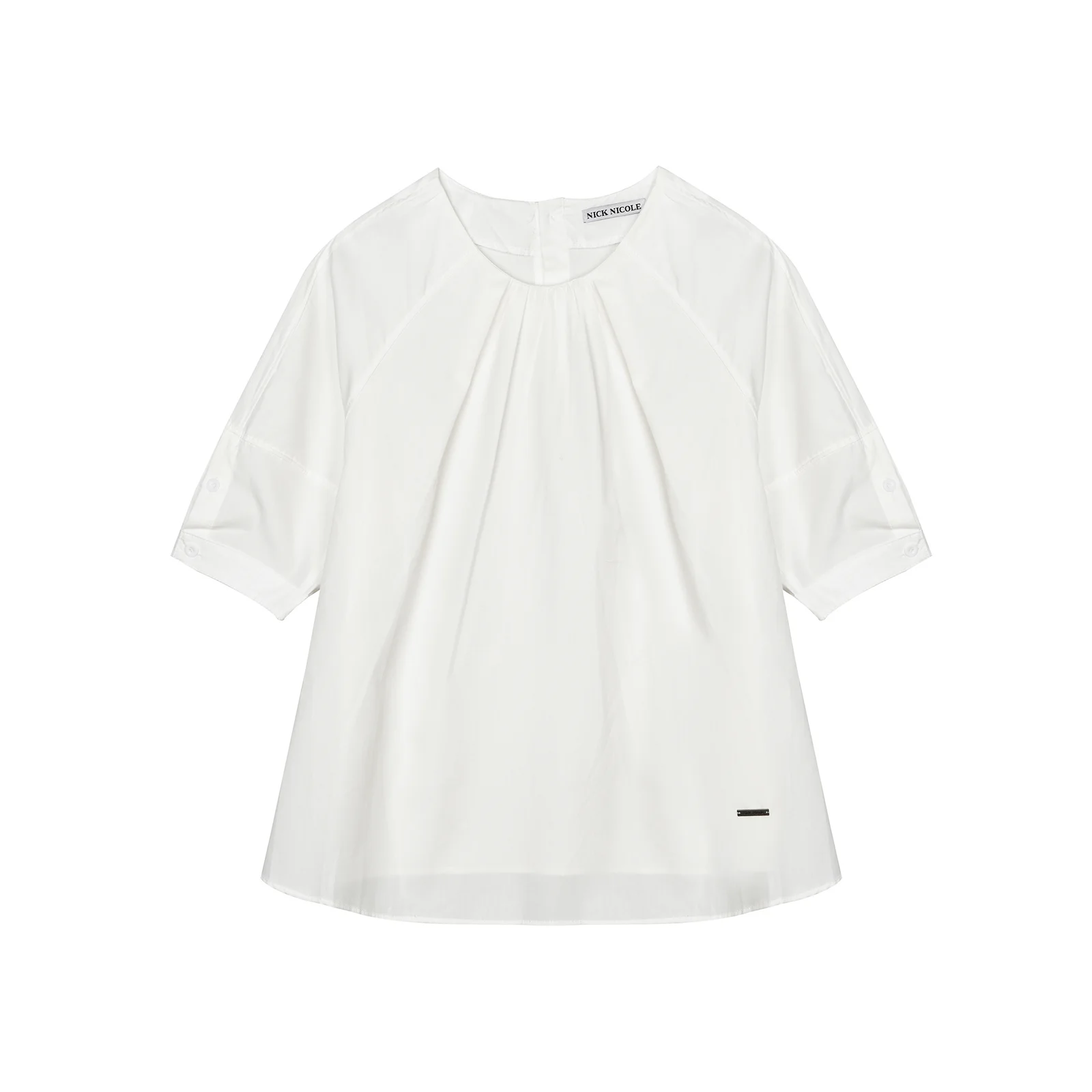 COTTON GATHER BLOUSE_IVORY