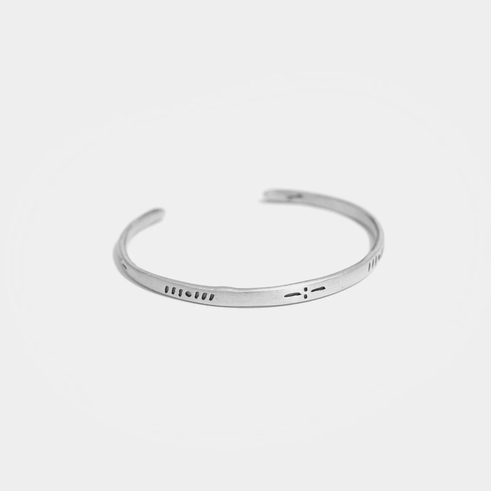 Mongolian Pattern Silver Bangle - Silver